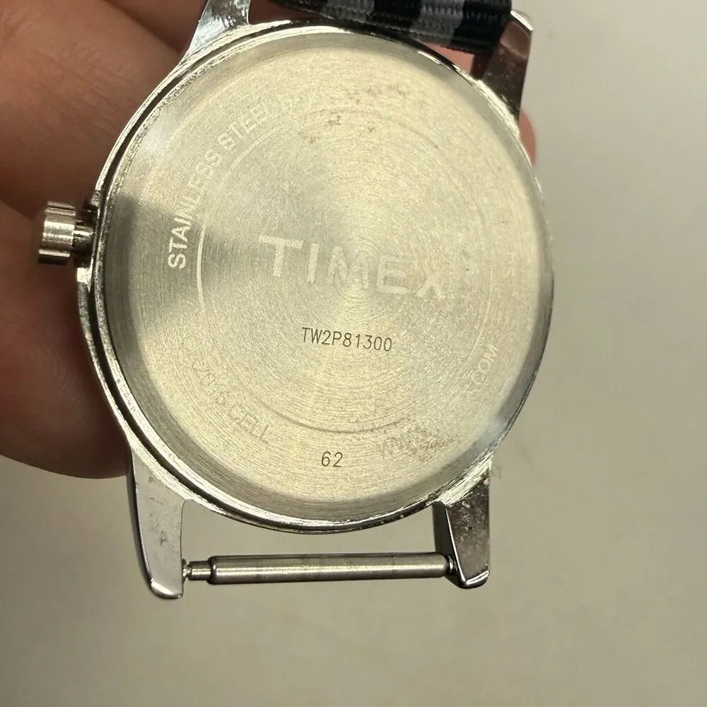TIMEX Men's TW2P81300 Easy Reader Indiglo White Dial 38mm 2 Bands EUC